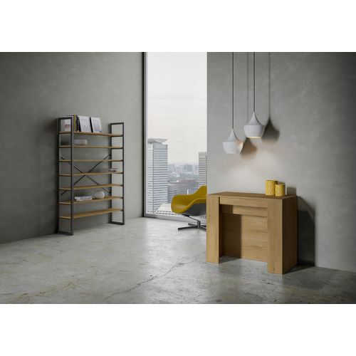 Console Extensible 90x48/296 Cm Venus Chêne Nature Rallonges Internes