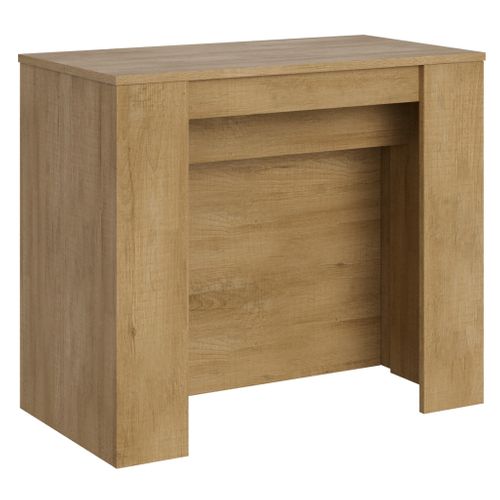 Console Extensible 90x48/296 Cm Venus Chêne Nature Rallonges Internes
