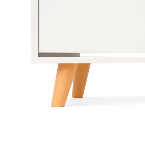 Emma - Meuble à Chaussures Gain De Place 2 Portes 55x82x25 Cm 12 Paires En Bois Blanc