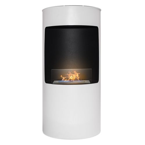 Giulio Cesare - Cheminée à Bioéthanol De Sol D.40x80 Cm Design D’intérieur En Acier Inoxydable Blanc