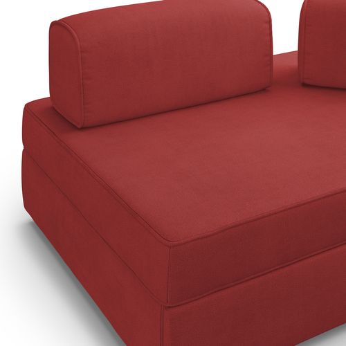 Liberty Canapé Sans Pouf Amovible Et Dossier Amovible En Tissu Imperméable T02 180 Cm Rouge