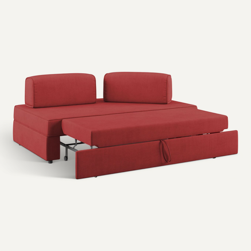 Liberty Canapé Sans Pouf Amovible Et Dossier Amovible En Tissu Imperméable T02 180 Cm Rouge