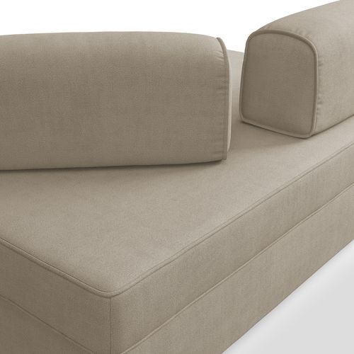 Liberty Canapé Avec Pouf Amovible Et Dossier Amovible En Tissu Imperméable T02 200 Cm Beige