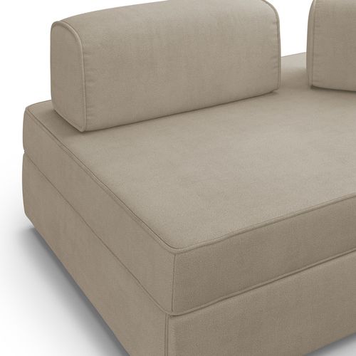 Liberty Canapé Avec Pouf Amovible Et Dossier Amovible En Tissu Imperméable T02 200 Cm Beige
