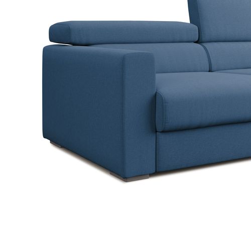 Dylan Canapé Avec Pouf Amovible En Tissu Effet Coton Imperméable T13 188 Cm Bleu Ciel