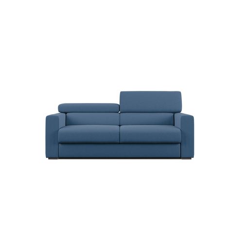 Dylan Canapé Avec Pouf Amovible En Tissu Effet Coton Imperméable T13 188 Cm Bleu Ciel
