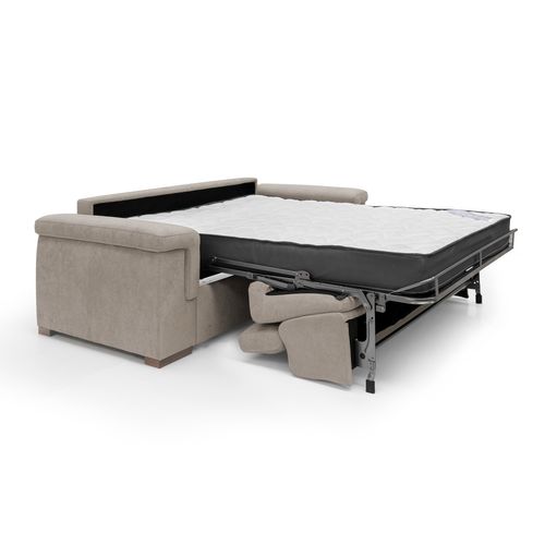 Giunone Canapé Convertible Matelas H18 Cm En Tissu Imperméable T02 220 Cm (mat. 140x297) Beige