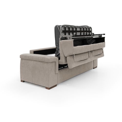 Giunone Canapé Convertible Matelas H18 Cm En Tissu Imperméable T02 220 Cm (mat. 140x297) Beige
