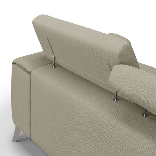Fusion Canapé Avec 3 Assises Coulissantes En Tissu Doux Antitache T05 260 Cm Creme