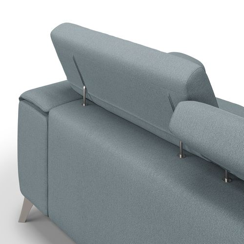 Fusion Canapé Avec 3 Assises Coulissantes En Tissu Doux Antitache T05 260 Cm Bleu Pastel