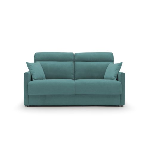 Margot Canapé Lit Convertible En Tissu Doux Imperméable T02 196 Cm (mat. 160x197) Bleu Canard