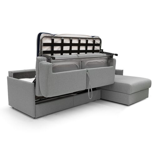 Evans Canape Lit Convertible En Tissu Doux Impermeable T02 Gris Clair