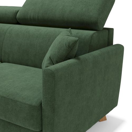Francy Canapé Convertible Avec Têtières Réglables En Tissu T17 160 Cm (mat. 120x197) Vert