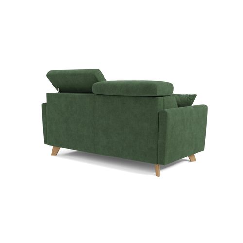 Francy Canapé Convertible Avec Têtières Réglables En Tissu T17 180 Cm (mat. 140x197) Vert