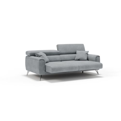 Caravaggio Canapé Avec Assises Coulissantes En Tissu Doux Imperméable T02 199 Cm Gris Clair