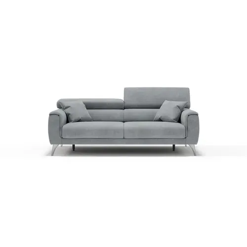 Caravaggio Canapé Avec Assises Coulissantes En Tissu Doux Imperméable T02 199 Cm Gris Clair
