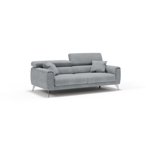 Caravaggio Canapé Avec Assises Coulissantes En Tissu Doux Imperméable T02 199 Cm Gris Clair