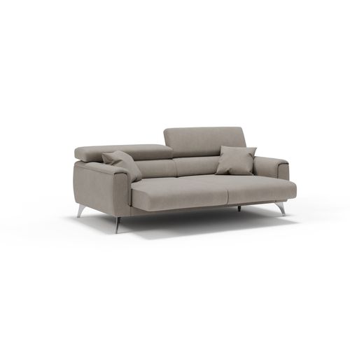 Caravaggio Canapé Avec Assises Coulissantes En Tissu Doux Imperméable T02 199 Cm Beige