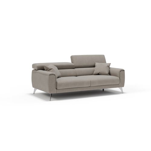 Caravaggio Canapé Avec Assises Coulissantes En Tissu Doux Imperméable T02 199 Cm Beige
