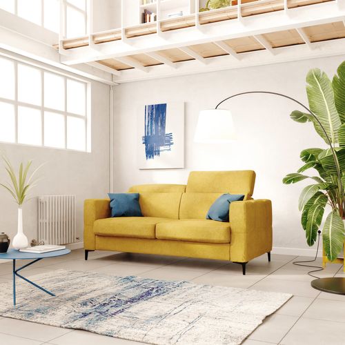 Gardenia Canapé Convertible Matelas H18 Cm Tissu Imperméable T02 198 Cm (mat. 140x197) Jaune