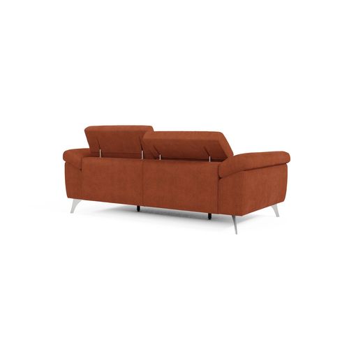 Donatello Canapé Assises Extensibles Accoudoirs Avec Coffre Tissu Détachable 213 Cm Orange Rouille
