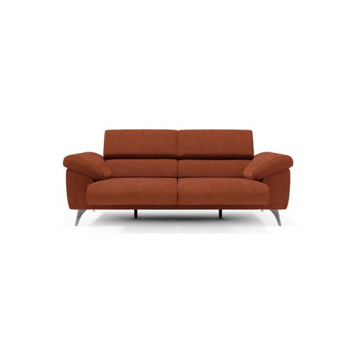 Donatello Canapé Assises Extensibles Accoudoirs Avec Coffre Tissu Détachable 213 Cm Orange Rouille