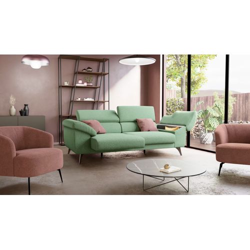 Donatello Canapé Assises Extensibles Accoudoirs Avec Coffre Tissu Détachable 213 Cm Orange Rouille