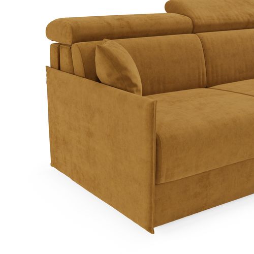 Miryam Canapé Convertible D'angle En Tissu Détachable T31 272 Cm Droit Jaune