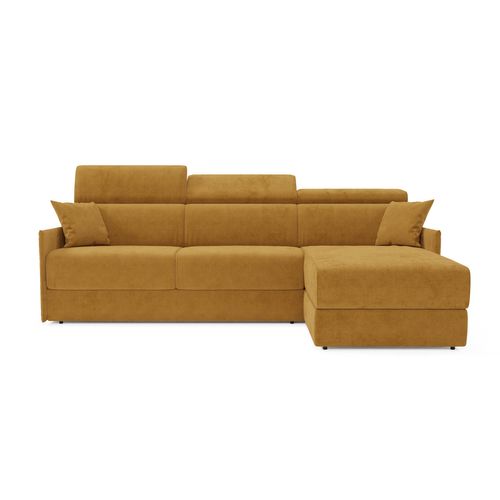 Miryam Canapé Convertible D'angle En Tissu Détachable T31 272 Cm Droit Jaune