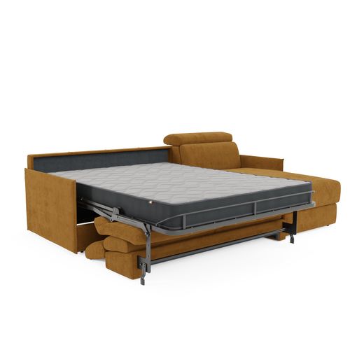 Miryam Canapé Convertible D'angle En Tissu Détachable T31 272 Cm Droit Jaune