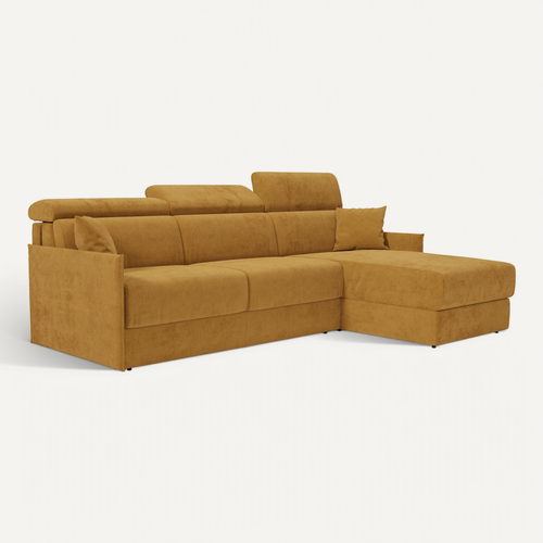 Miryam Canapé Convertible D'angle En Tissu Détachable T31 272 Cm Droit Jaune