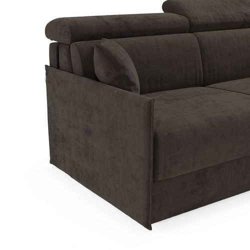 Miryam Canapé Convertible D'angle En Tissu Détachable T31 272 Cm Gauche Brun