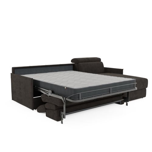 Miryam Canapé Convertible D'angle En Tissu Détachable T31 272 Cm Gauche Brun