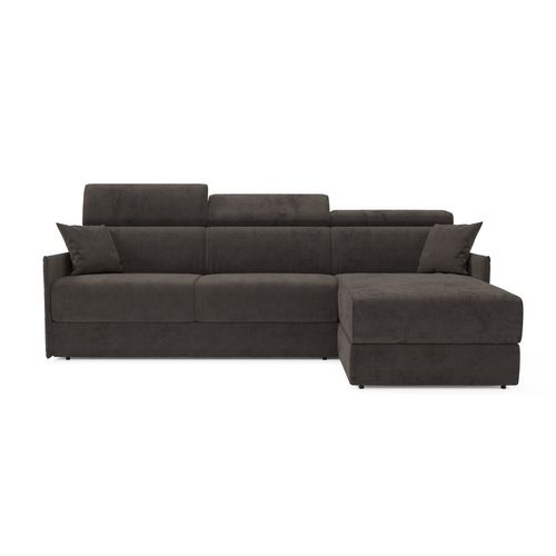Miryam Canapé Convertible D'angle En Tissu Détachable T31 272 Cm Gauche Brun
