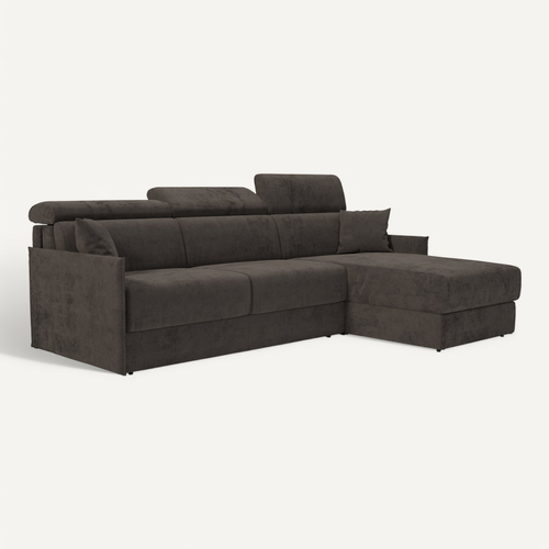 Miryam Canapé Convertible D'angle En Tissu Détachable T31 272 Cm Gauche Brun
