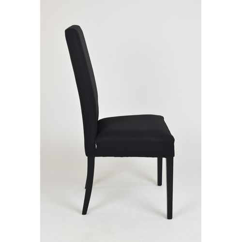 Set 4 Chaises Glam, Structure En Hêtre Couleur Noir, Assise Et Dossier Revêtus En Tissu