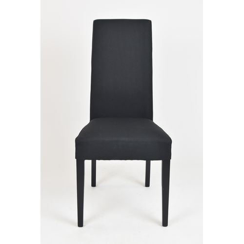 Set 4 Chaises Glam, Structure En Hêtre Couleur Noir, Assise Et Dossier Revêtus En Tissu