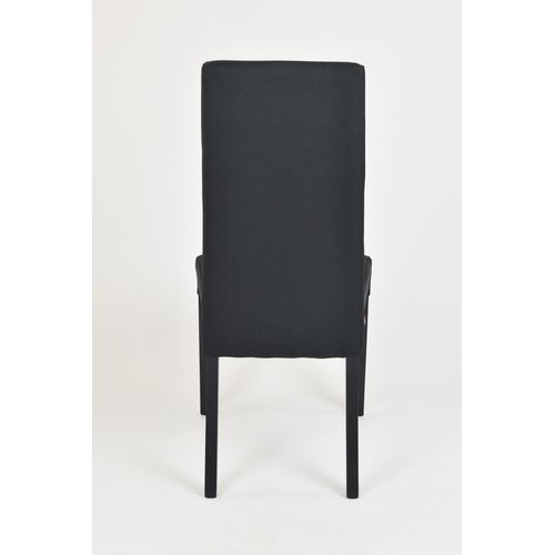 Set 4 Chaises Glam, Structure En Hêtre Couleur Noir, Assise Et Dossier Revêtus En Tissu