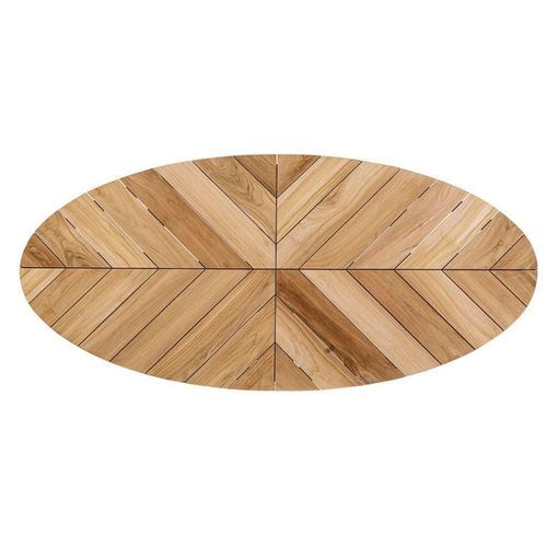 Table à Manger De Jardin Ovale En Teck Et Métal L240 - Cap Ferret