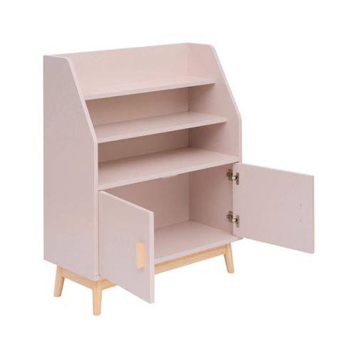 Bibliothèque Pour Enfants Bataw 100x80x33 Mdf Pin Rose Marron