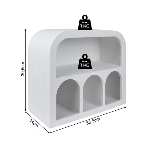 Étagère Murale Aurelia 30,5x35,5x14 Cm Mdf Blanc Moderne