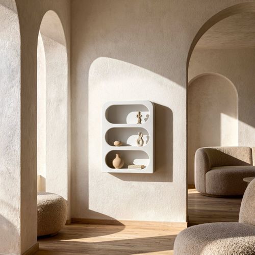 Étagère Murale Selene 50,5x40,5x14 Cm Mdf Blanc Moderne