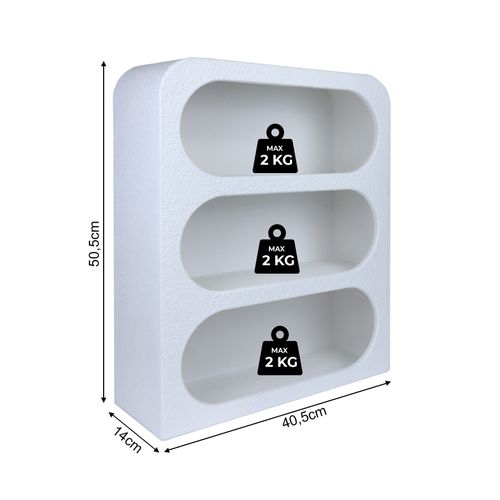 Étagère Murale Selene 50,5x40,5x14 Cm Mdf Blanc Moderne