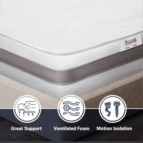 Matelas Mousse 200x200 cm BASIC Epaisseur 20 cm Made In Italy