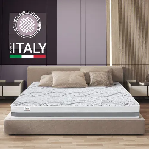 Matelas Mousse 140x190 Carbon - Hauteur 25 Cm - Made In Italy