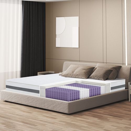 Matelas à Ressorts Ensachés Et Mémoire 160x200 20 Cm - Moyen-ferme, Automodelant