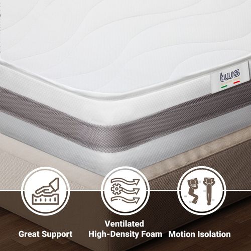 Matelas à Ressorts Ensachés Et Mémoire 160x200 20 Cm - Moyen-ferme, Automodelant