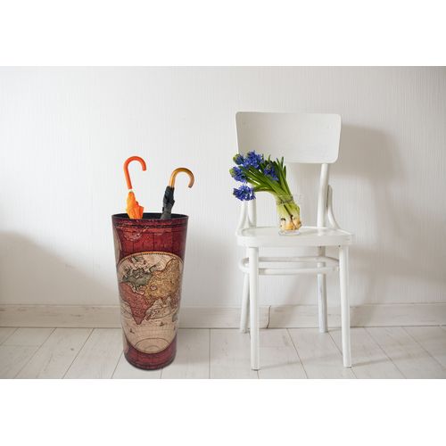 Porte-parapluie Porte-parpluies Mdf Canvas Rouge 54x23x23