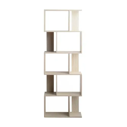 Bibliotheque 5 Etageres Sapin Blanchi Mdf Bureau 169x60x24
