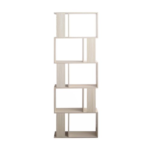 Bibliotheque 5 Etageres Sapin Blanchi Mdf Bureau 169x60x24